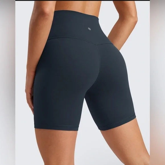 CRZ YOGA Womens size Small ButterLuxe Biker 6’ Shorts - High-Waisted Blue - Picture 1 of 5